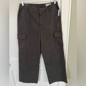 NWT Gap Mid Rise Loose Khaki Cargo Pants Straight Wide Leg Womens 14 Utility